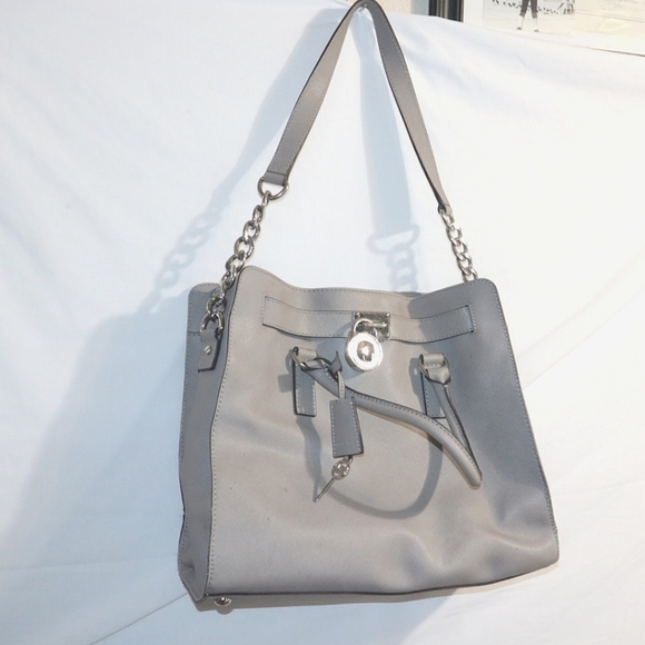MICHAEL MICHAEL KORS Hamilton Saffiano Leather Large Tote grey - Picture 4 of 15